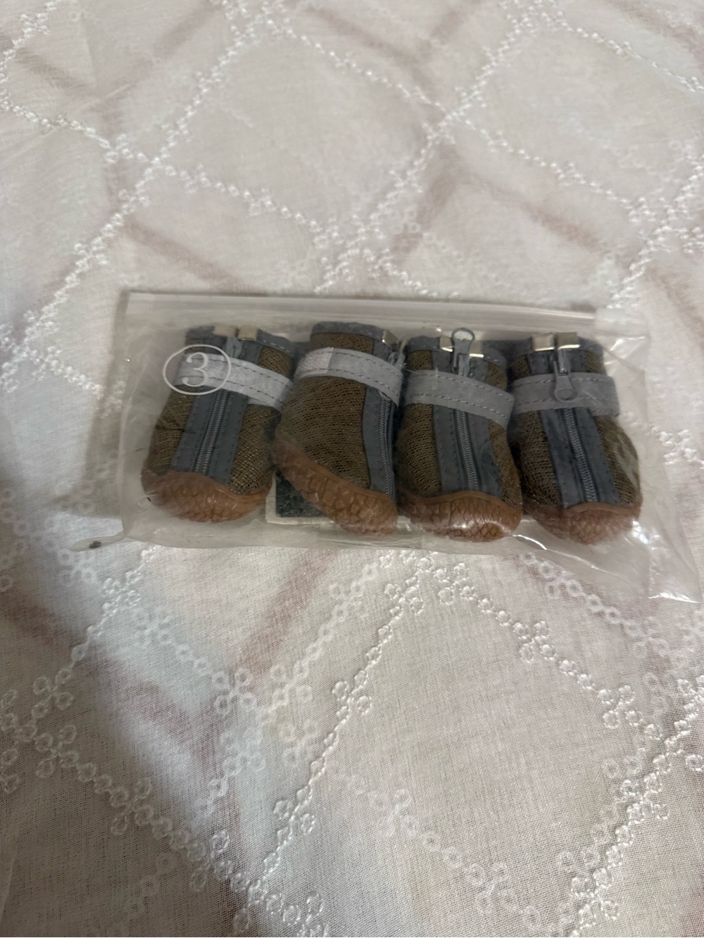 No-Brand Men's Gray and Brown Mesh Pet Booties - 4 Pack